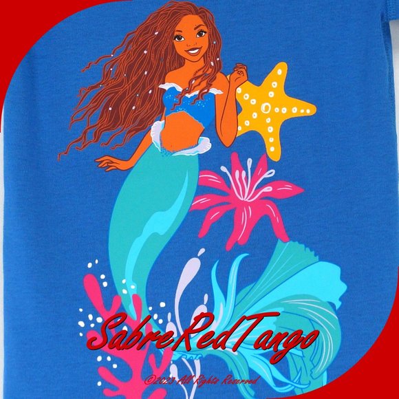 NWT Hanna Andersson Disney Organic Short Johns Pajamas Little Mermaid 110 5 - Picture 2 of 4